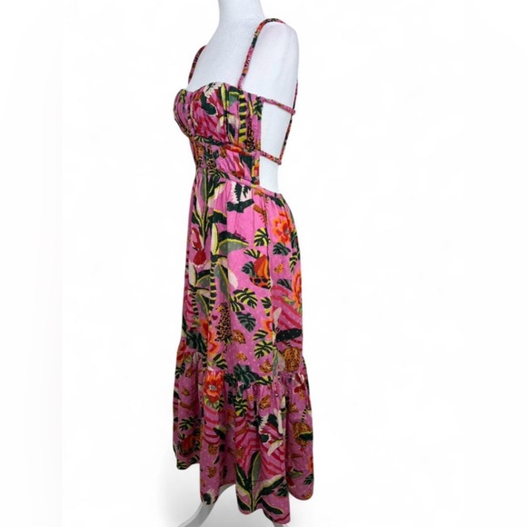 Farm Rio Leopard Forest Cotton Midi-Dress - Picture 2 of 8